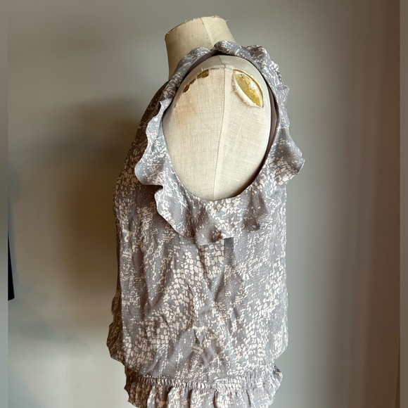 Ramy Brook silk blouse grey /cream blend size small - Picture 2 of 7